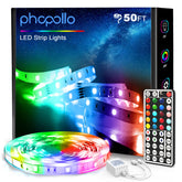 Phopollo bedroom LED strip with vibrant color options.