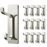 Pickpiff wall hooks in brushed nickel securely hold coats and towels without drilling.