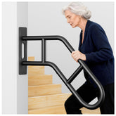 Picura upgraded hand rail on outdoor stairs provides sturdy support for outdoor steps