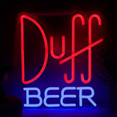 Pinlangdou Duff Beer neon sign featuring Homer, ideal for bar ambiance.