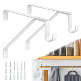 Pisman adjustable closet rod bracket white 10inch two-pack for sturdy organization