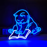 Pkshfja Cat Reading Book neon sign glows softly for cozy wall decor
