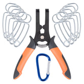 PLATATO miter spring clamps kit with pliers securing a tight corner joint for trim.