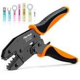 Pliertool crimping tool with heat shrink connector for precise automotive wiring crimps
