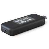 Plugable USB C Power Meter Tester display shows live voltage and current for quick checks