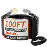 PlugSaf 100ft outdoor extension cord waterproof for reliable outdoor power