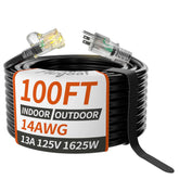 PlugSaf 100ft waterproof outdoor extension cord powering landscape lights