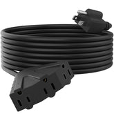 PLUGTUL 25ft outdoor extension cord with three outlets for versatile outdoor power