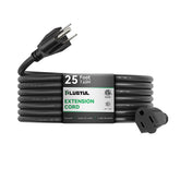 PLUGTUL outdoor extension cord 25 ft for garden lighting and tools.
