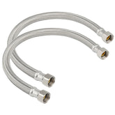 PLUMBINGMASTER 18 inch braided water heater connector showing flexible stainless steel build for leak free connections