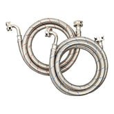 PLUMBINGMASTER hot water hose with 90° elbow supports leak-free connections.