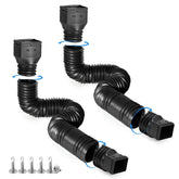 Plusgutter Black 2-Pack downspout extensions extend from 21 to 68 inches for versatile drainage.