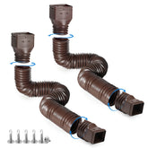 Plusgutter Brown 2-Pack downspout extension extended from 21 to 68 inches for versatile drainage