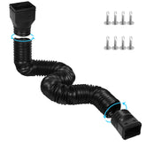 Plusgutter downspout extender assembled in black for durable rain drainage