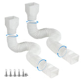 Plusgutter white downspout extensions pack for versatile gutter drainage and easy setup