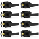 Plustool 8-pack matte black door handles for interiors; durable and stylish.