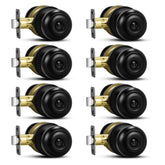 Plustool 8-pack matte black door knobs show a sleek, durable finish for interior doors