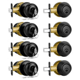 Plustool front-door lock set in matte black for exterior entry