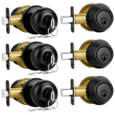 Plustool front door lock set matte black for secure entry