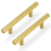 Plustool gold cabinet handle with 3-inch centers for easy grip and modern look.