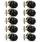 Plustool matte black door knob pack with privacy button for interior rooms.