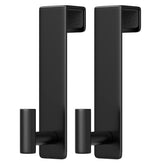 PMMASTO over-the-door hook black front view, ideal for towels and small bags.