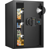 Pockrif 3.5 Cub Large Safe front view highlights rugged steel construction for home security