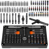 Pofaueo ratchet screwdriver set 74-in-1 tool with magnetic bits for quick repairs