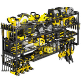 POKIPO 64-inch wall mount storage keeping a wide assortment of tools organized.