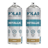 Polar Specialist Coatings Polar Metallic Gold Spray Paint pack front with quick-drying, multi-surface finish.
