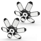 POLARPRA garage light six-panel deformable for wide, even illumination.