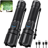 polisak rechargeable LED flashlight 2-pack front view for clear nighttime visibility.