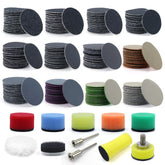 POLIWELL 191-piece sanding discs set arranged for versatile project finishing