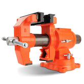 PONY heavy-duty bench vise with 5-inch jaw for secure clamping on wood and metal