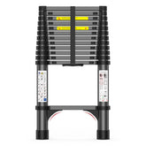 POONO 12.5ft telescoping ladder extended for attic access.