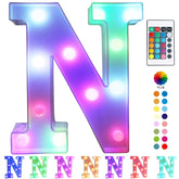 Pooqla colorful LED marquee letters illuminate bar decor with vibrant colors