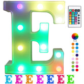 Pooqla colorful LED marquee letters with remote illuminate vibrant party signage.