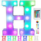 Pooqla Colorful marquee letters LED glowing multicolor home decor