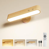 PopoIron 7500mAh wood wall sconce with rechargeable battery for versatile bedroom lighting