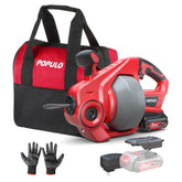 POPULO 20V drain auger battery pack powers cordless clog clearing