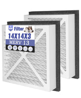 Popurure 2 pack 14x14x3 MERV13 filter shown for improved air filtration