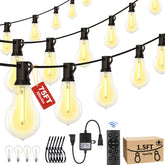 Porbench 75ft outdoor string lights illuminate a patio with weatherproof reliability.