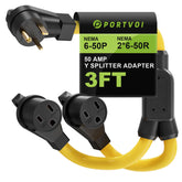 Portvoi welder splitter with dual 6-50R outlets for flexible workshop power