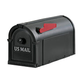 Postal Pro Hampton mailbox front view in black, showcasing durable curb appeal