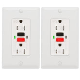 Powawini GFCI outlet 2-pack front view for safe outdoor or indoor use