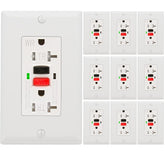 Powawini GFCI outlet front view with LED status indicator for quick safety checks