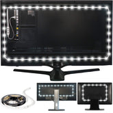 Power Practical USB bias light strip backlight enhances TV viewing ambiance.