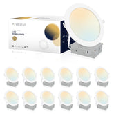 POWERASIA 12-pack 7-inch LED recessed light with junction box for simple ceiling installs.