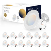 POWERASIA 12-pack 6in dimmable recessed light for versatile room illumination.