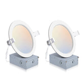 POWERASIA 2-pack recessed light with junction box enables quick ceiling installation.